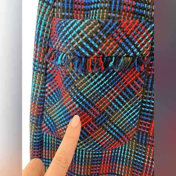 Boden Boucle Tweed Plaid Fringe Shift Dress Sleeveless Size 8 Long - Picture 5 of 11